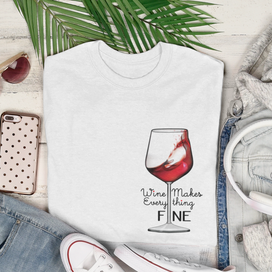 WINE MAKES FINE - PREMIUM BIO DAMEN SHIRT